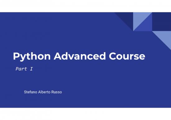 picture Advanced Python Programming Pdf 189789 | Python Advanced Course   Part I