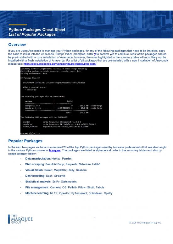picture Python Summary Pdf 187952 | Python Packages Cheat Sheet