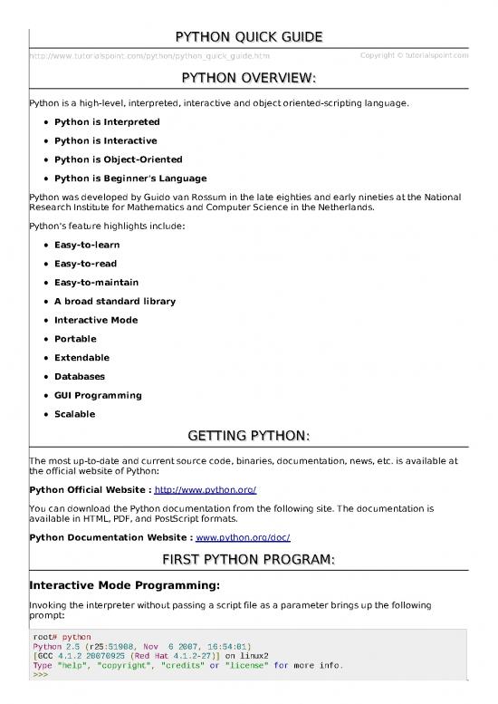picture_Python Guide Pdf 188557 | Python Quick Guide