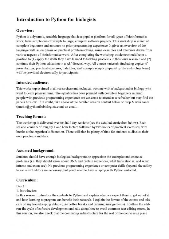 picture Python For Biologists Pdf 190028 | Pythonforbiologistsdescriptionandsyllabus