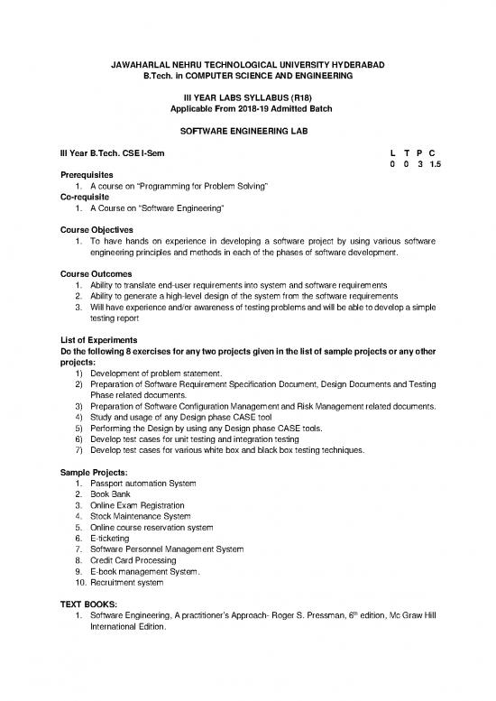 picture Software Engineering Course Pdf 189383 | Rtechcseiiiyearlabssyllabus