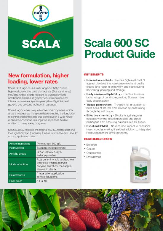 picture Scala Pdf 188042 | Scala 600sc Product Guide
