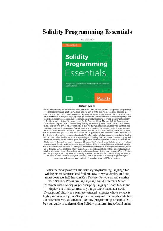 picture Solidity Programming Essentials Pdf 190306 | Solidity Programming Essentials Ritesh Modi