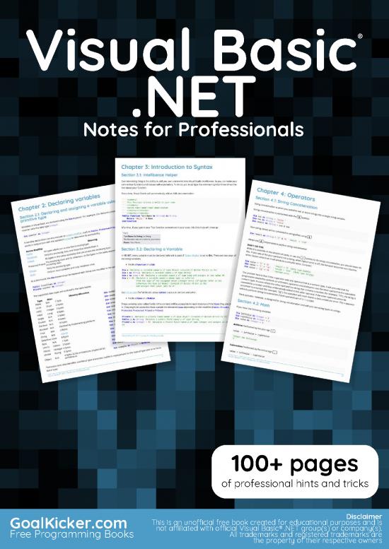 picture Free Programming Books Pdf 189268 | Visualbasic Netnotesforprofessionals
