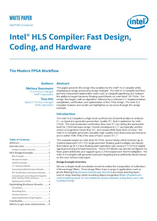 picture_Software Design Pdf 188767 | Wp 01274 Intel Hls Compiler Fast Design Coding And Hardware