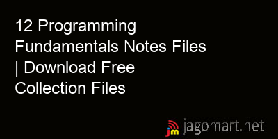 picture 12 Programming Fundamentals Notes Files | Download Free Collection Files