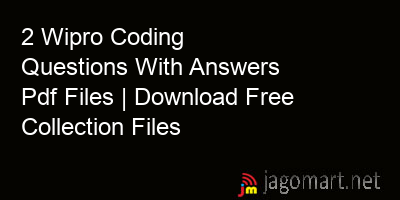 picture 2 Wipro Coding Questions With Answers Pdf Files | Download Free Collection Files