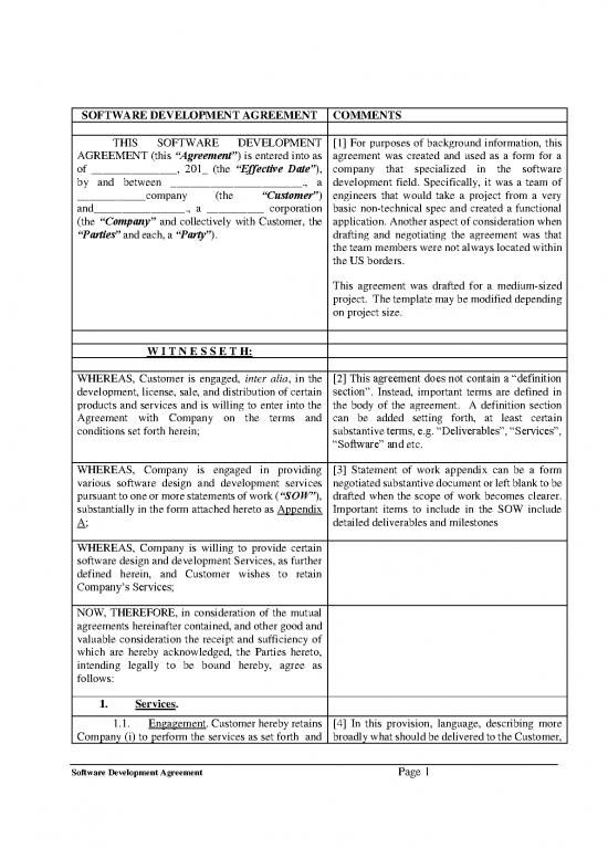 picture Software Development Agreement Pdf 192756 | 03 Annotated Software Development Agreement  Final Krc Edits