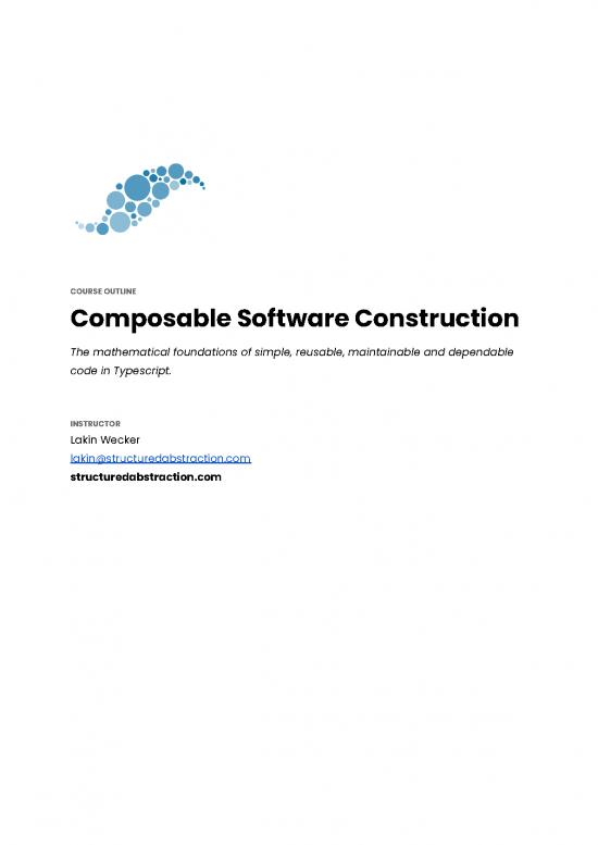 picture Software Engineering Course Pdf 191639 | Composable Software Construction V2022