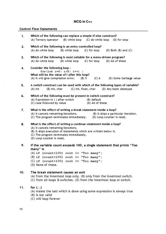 picture_Cpp Mcq   Control Flow Statements