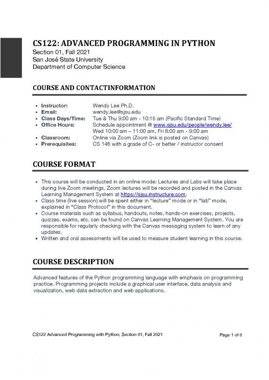 picture Advanced Python Programming Pdf 191595 | Cs 122 Syllabus Sec01 Fall2021 Lee
