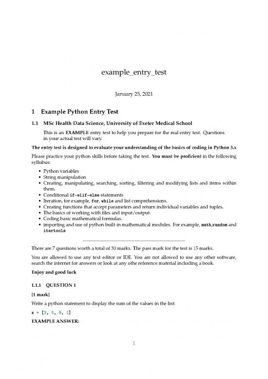 picture Python Practice Questions Pdf 191028 | Example Entry Test