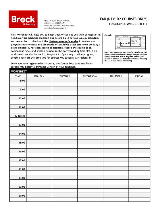 picture_Weekly Schedule Printable Pdf 192935 | Fall Timetable Worksheet