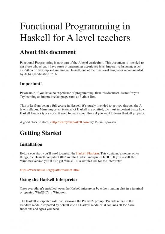 picture_Functional Programming Pdf 191630 | Functional Programming In Haskell For A Level Teachers