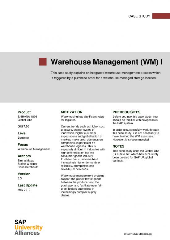 picture Warehouse Management System Pdf 192497 | Intro S4hana Using Global Bike Case Study Wm I Gui En V3