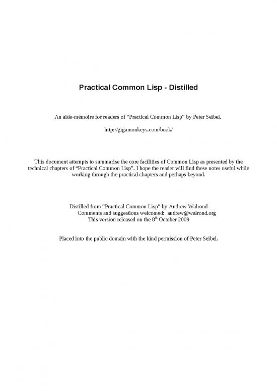 picture Practical Common Lisp Pdf 191794 | Pcl Distilled