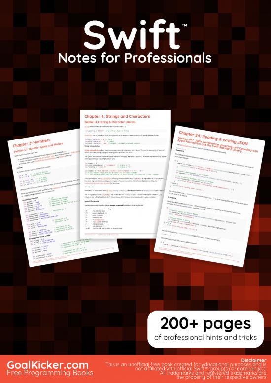 picture_Swift Programming Language Book 192573 | Swift Notes For Professionals   200  Pages Of Professional Hints And Tricks
