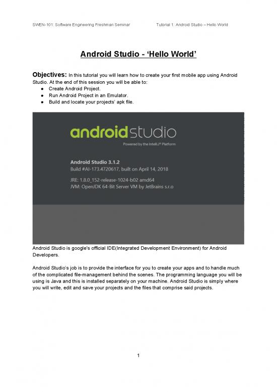 picture_Hello World Pdf 191568 | Tutorial 1 Android Studio Hello World