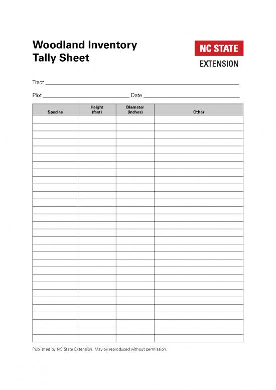 picture Inventory Pdf 192671 | Woodland Inventory Tally Sheet