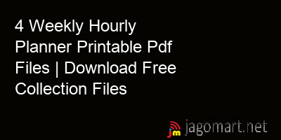 picture 4 Weekly Hourly Planner Printable Pdf Files | Download Free Collection Files
