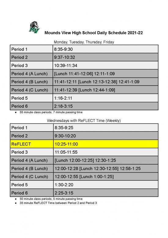 picture_Weekly Schedule Printable Pdf 193856 | 2021 2022 Mvhs Daily Schedule