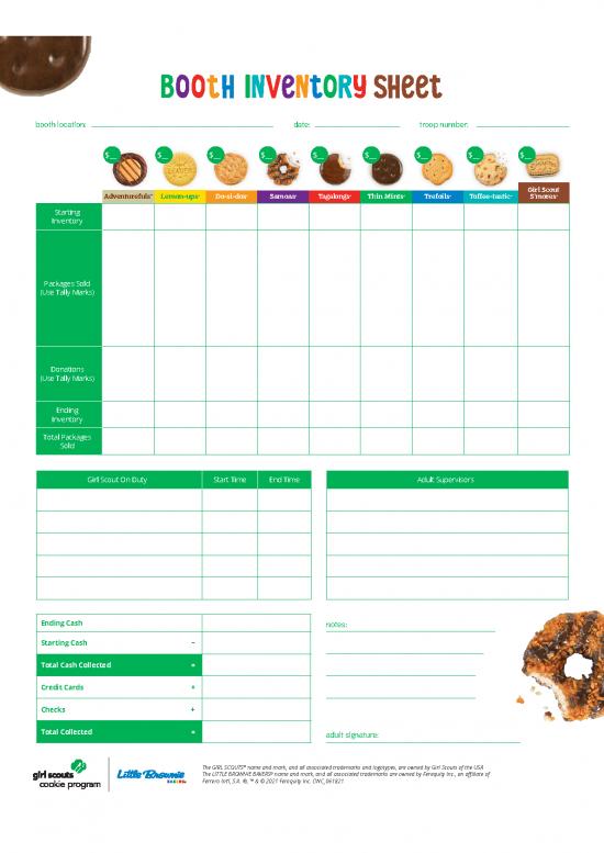 picture Inventory Pdf 194287 | 2022 Booth Inventory Sheet