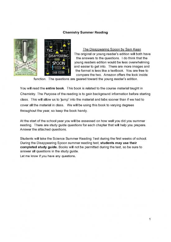 picture_The Disappearing Spoon Pdf 195339 | Chem Srdisappearingspoonstudyguide