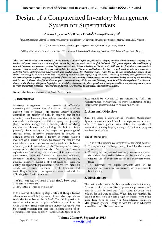 picture Inventory Management Pdf 194196 | Design Of A Computerized Inventory Management System For Supermarkets