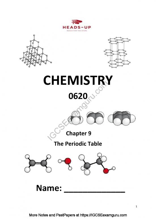 picture Pdf Printable Periodic Table 195008 | Igcse Chemistry A  Notes Chapter 9   The Periodic Table