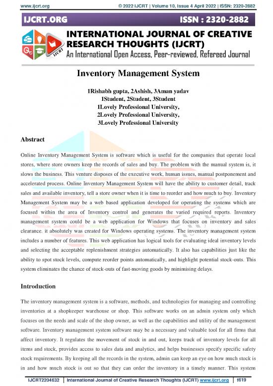 picture Inventory Management Pdf 194506 | Ijcrt2204632