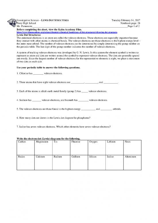 picture Pdf Printable Periodic Table 195591 | Is Lewis Dot Structures 2016 17