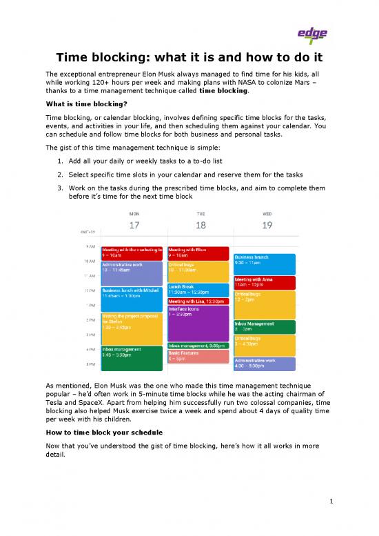 picture_Scheduling Pdf 192981 | Manage Time   Time Blocking