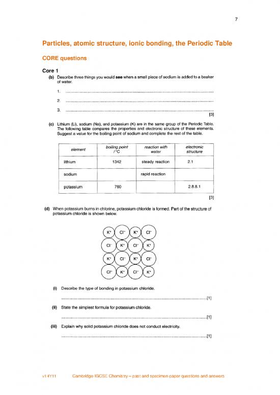picture_Pdf Printable Periodic Table 195018 | Particles, Atomic Structure, Ionic Bonding, The Periodic Table Cie Igcse 0620 Ppq