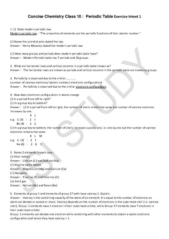 picture Pdf Printable Periodic Table 195029 | Periodic Table Exercise Intext 1