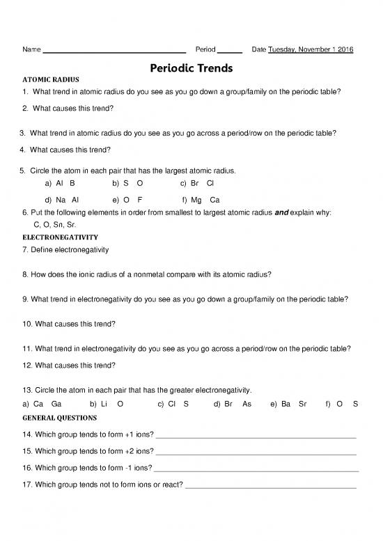 picture_Pdf Printable Periodic Table 195588 | Periodic Trends Worksheet