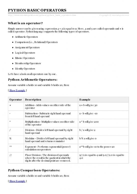picture_Python Assignment Pdf 194584 | Python Basic Operators