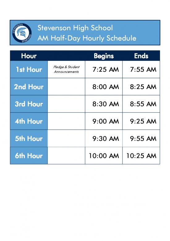 picture Hourly Schedule Template Pdf 193845 | Shs Time Schedule 2021 2022 Half Day Am Plc