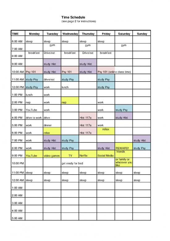 picture_Work Schedule Template Pdf 193874 | Study Schedule Example