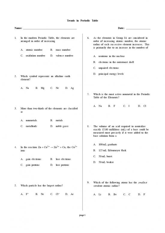 picture Pdf Printable Periodic Table 195226 | Trends In The Periodic Table Practice Problem28292119