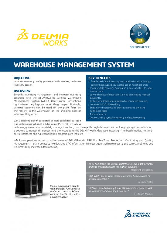 picture Inventory Management Pdf 194237 | Warehouse Management Datasheet Delmiaworks