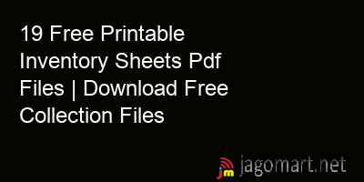 picture 19 Free Printable Inventory Sheets Pdf Files | Download Free Collection Files