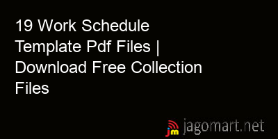 picture 19 Work Schedule Template Pdf Files | Download Free Collection Files
