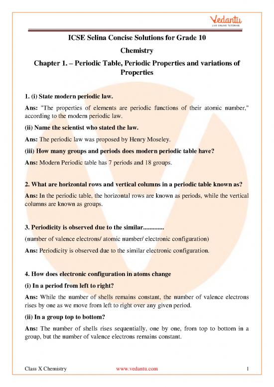 picture_Pdf Printable Periodic Table 195999 | Class 10 Concise Chemistry Periodic Table Periodic Properties And Variations Of Properties Solutions