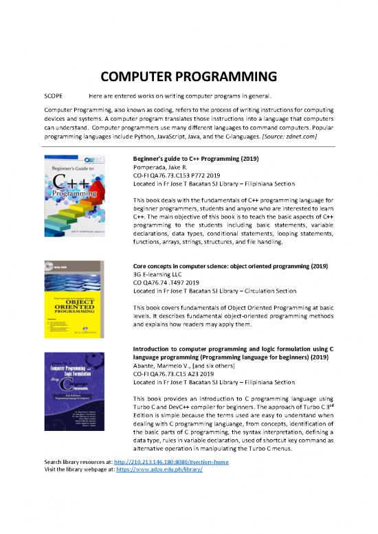 picture Computer Science Thesis Pdf 196410 | Computer Programming