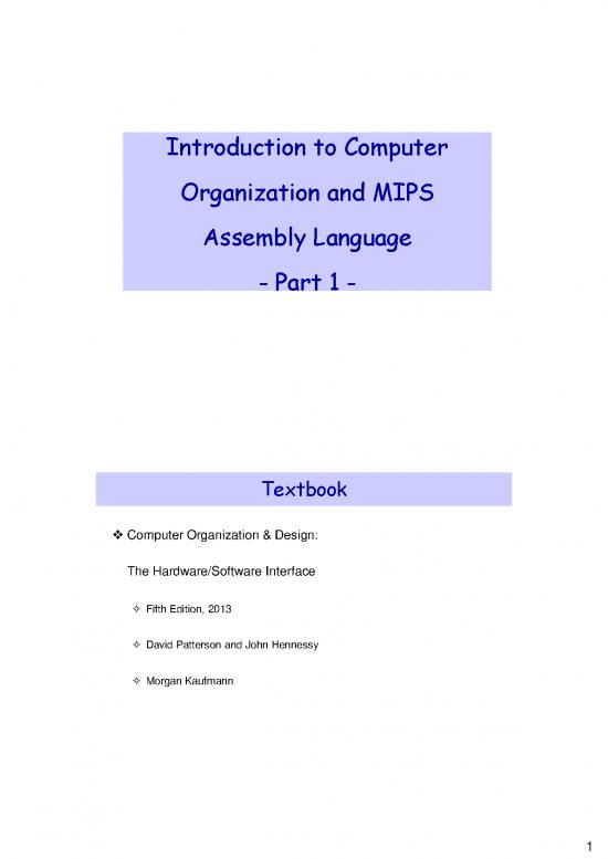 picture_Introduction To Computer Organization And Mips Assembly Language