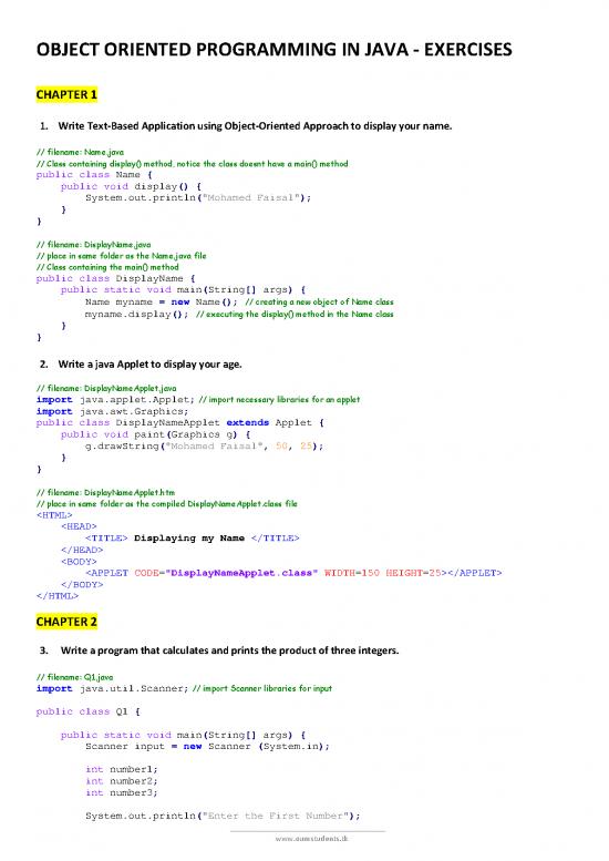 picture_Object Oriented Programming Java Pdf 196165 | Oop Java Codes Summary