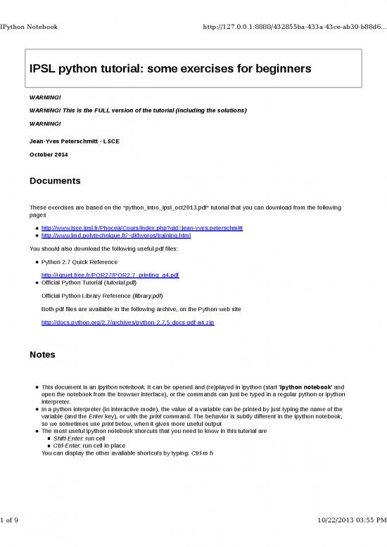 picture_Python Full Notes Pdf 196736 | Tp Intro Python Oct2013 Full