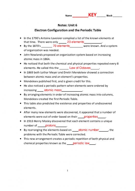 picture Pdf Printable Periodic Table 195728 | Unit 6 Notes Student Packet Key