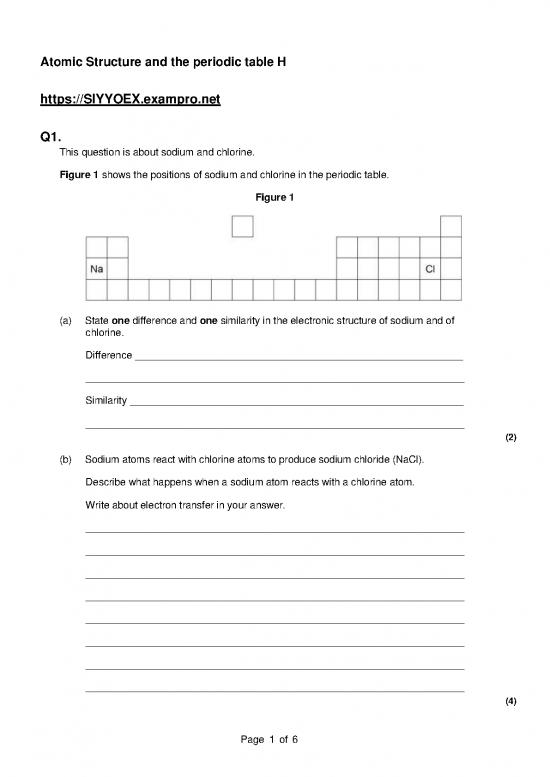 picture_Pdf Printable Periodic Table 195710 | Year 10 Science   Higher    Chemistry Atomic Structure