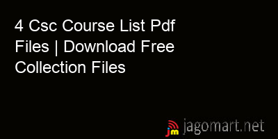 picture 4 Csc Course List Pdf Files | Download Free Collection Files